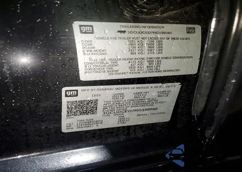 2024 Chevrolet Silverado K1500 Trail Boss Custom из США, поврежденный, VIN 3GCUDCED7RG199060